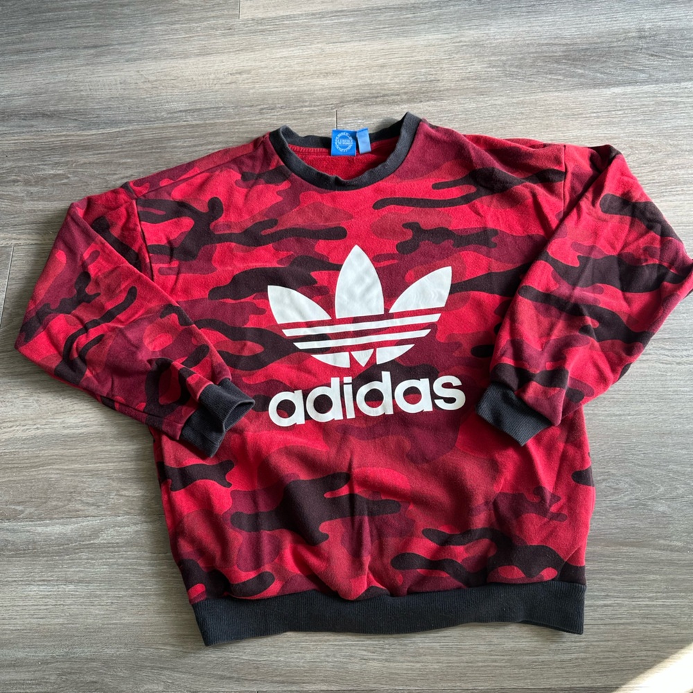Red Camo Adidas Sweater